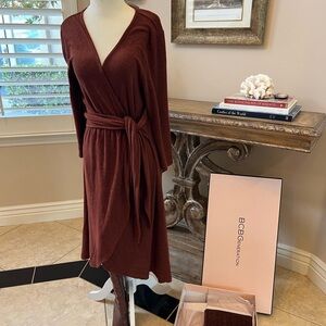 Bobeau cherry mahogany brown wrap dress soft and never worn.